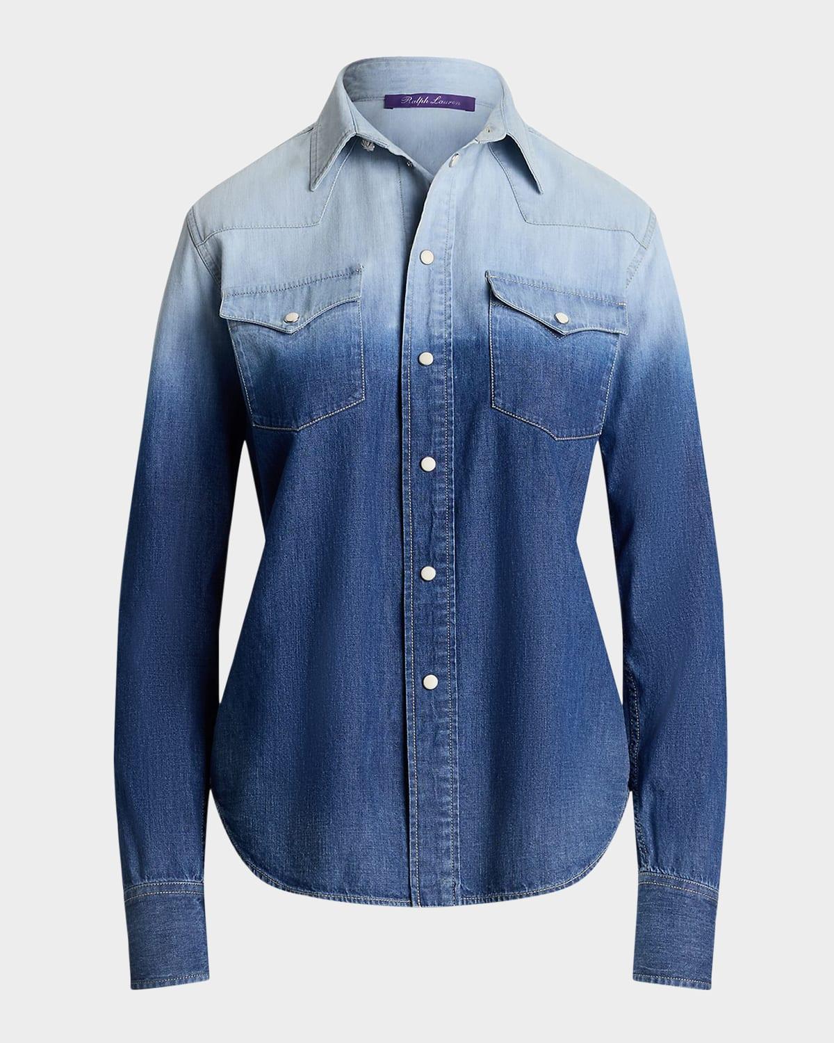 payson ombre cotton chambray western shirt