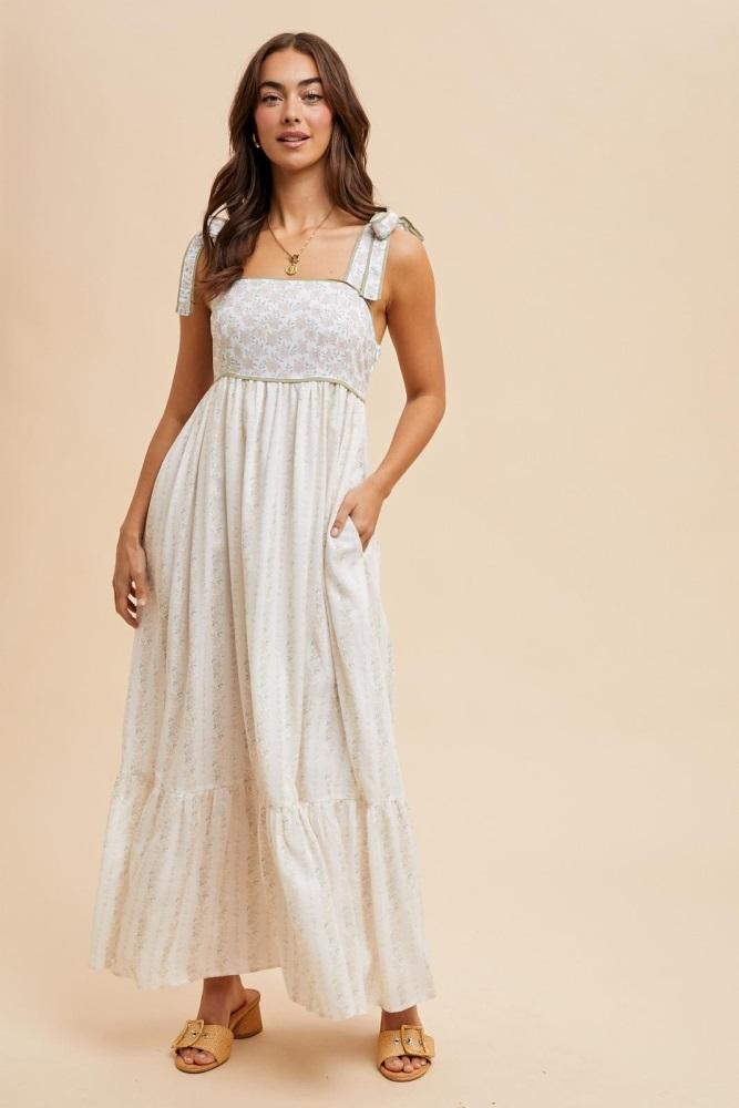 peach floral cotton dress