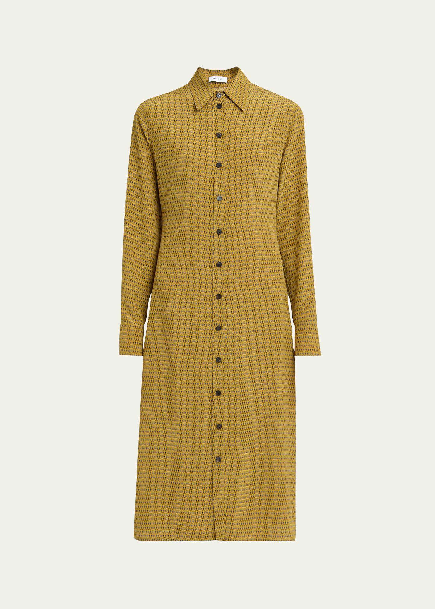 peacock silk crepe de chine shirtdress