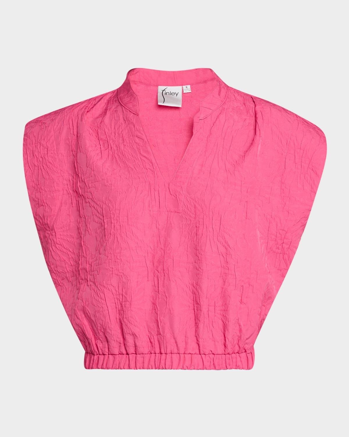pearl boxy textured jacquard top