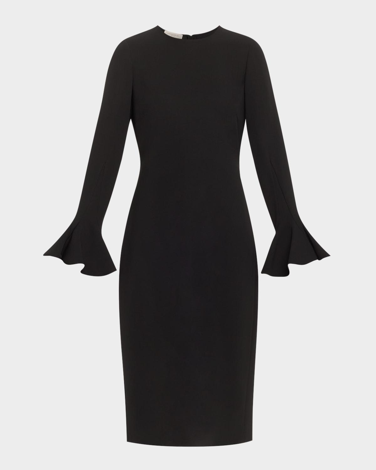pearl-embellished midi sheath dress