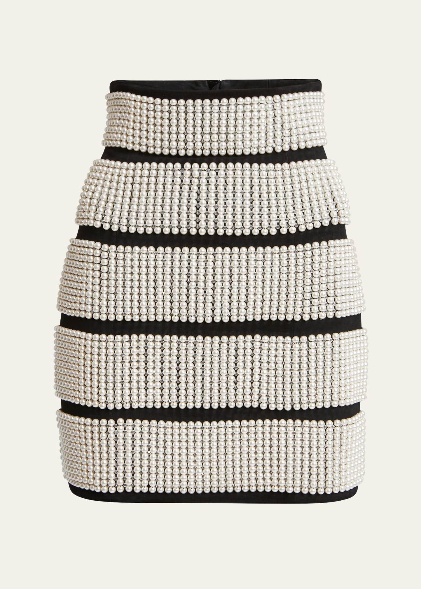 pearl pencil mini skirt