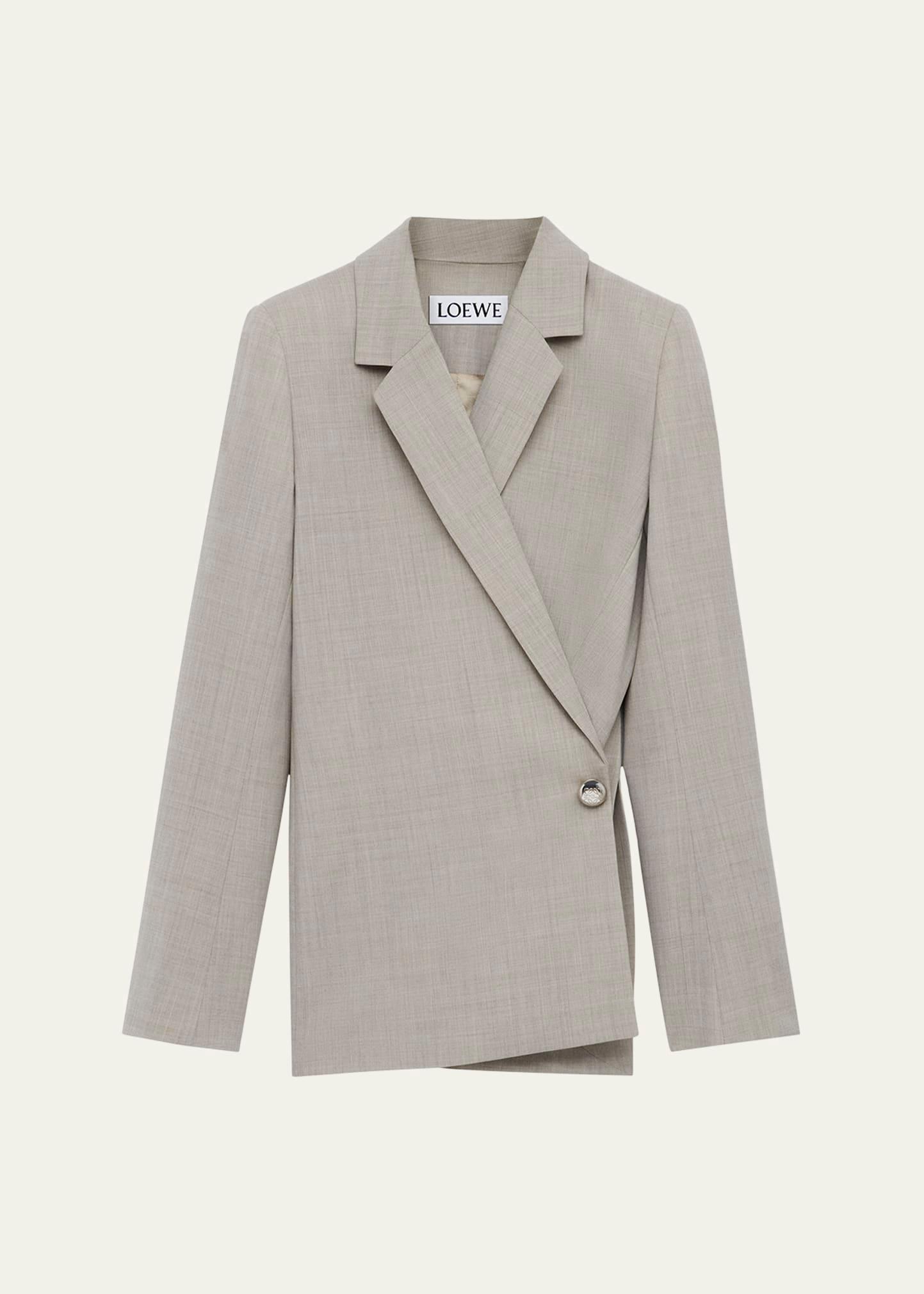 pebble button single-breasted wrap blazer