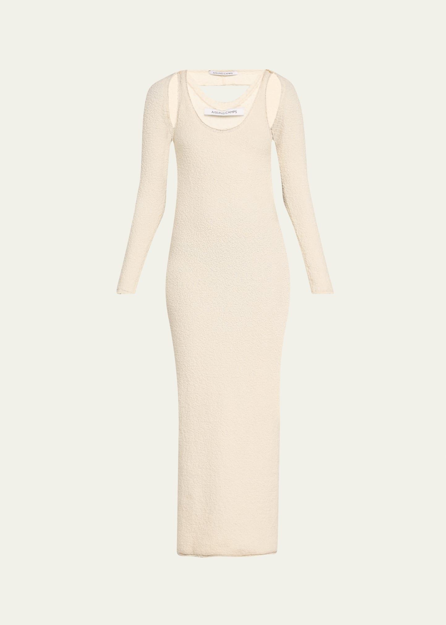 pebble cutout merino wool dress