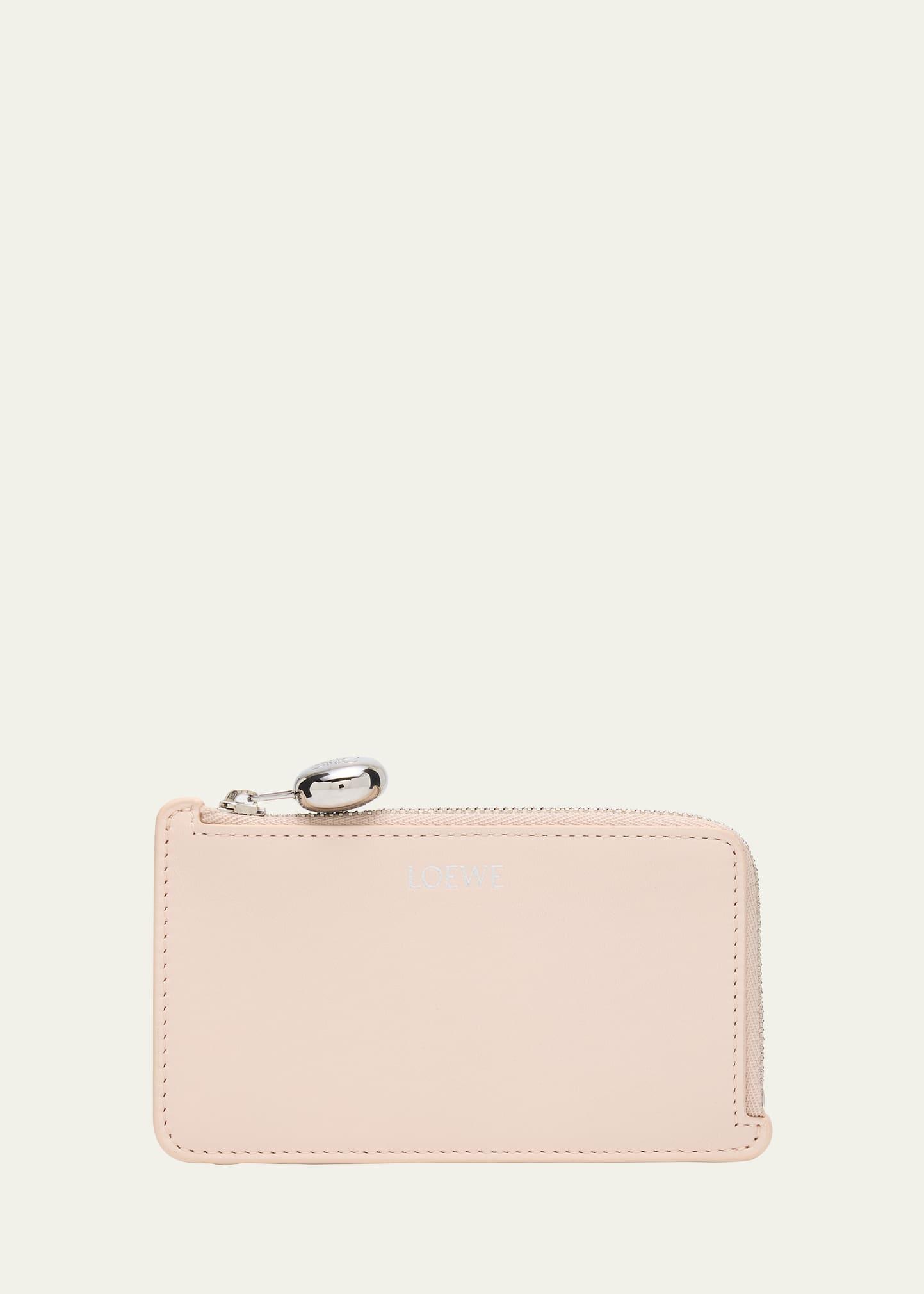 pebble zip leather card holder