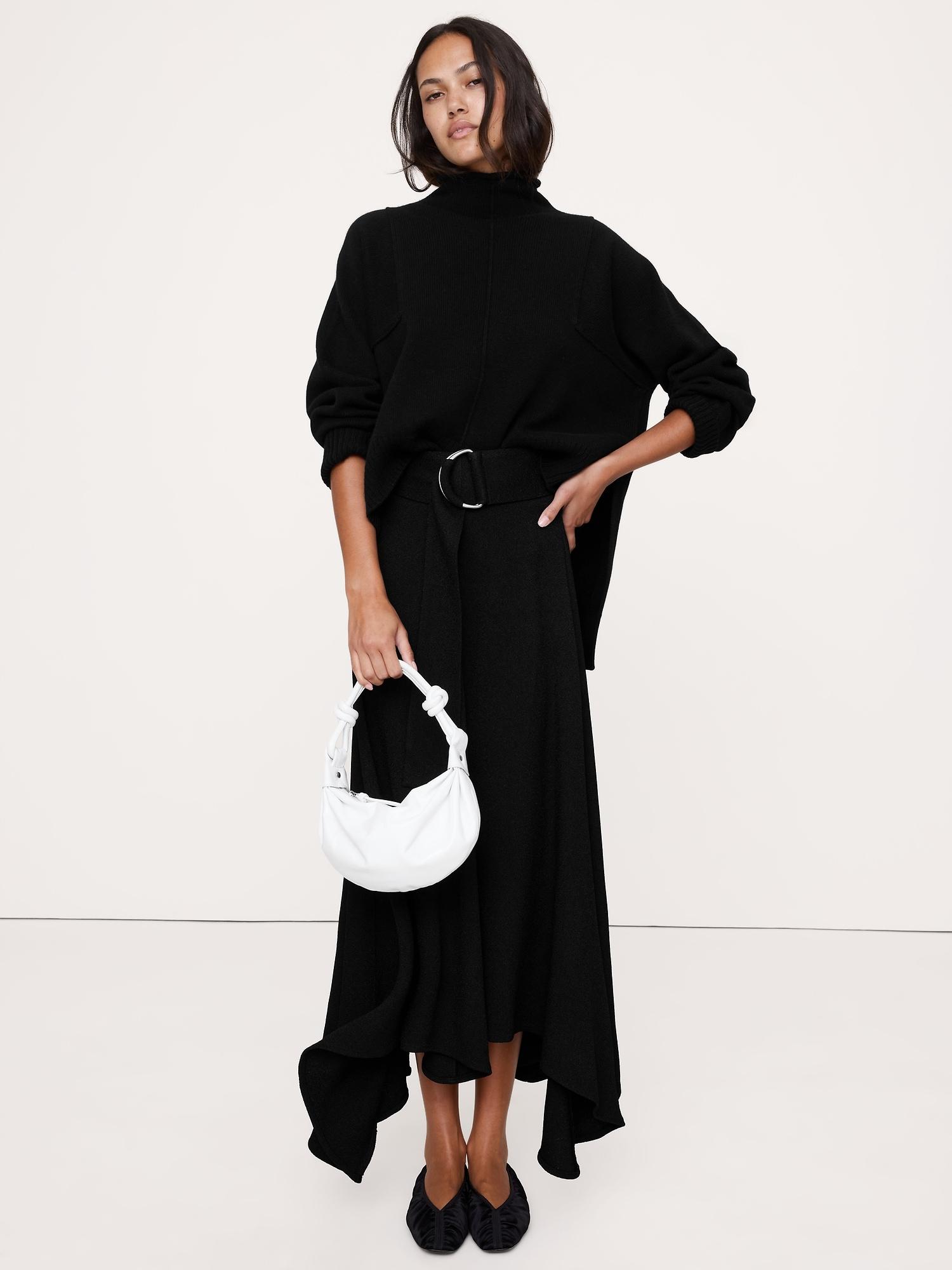 pebbled crepe maxi skirt