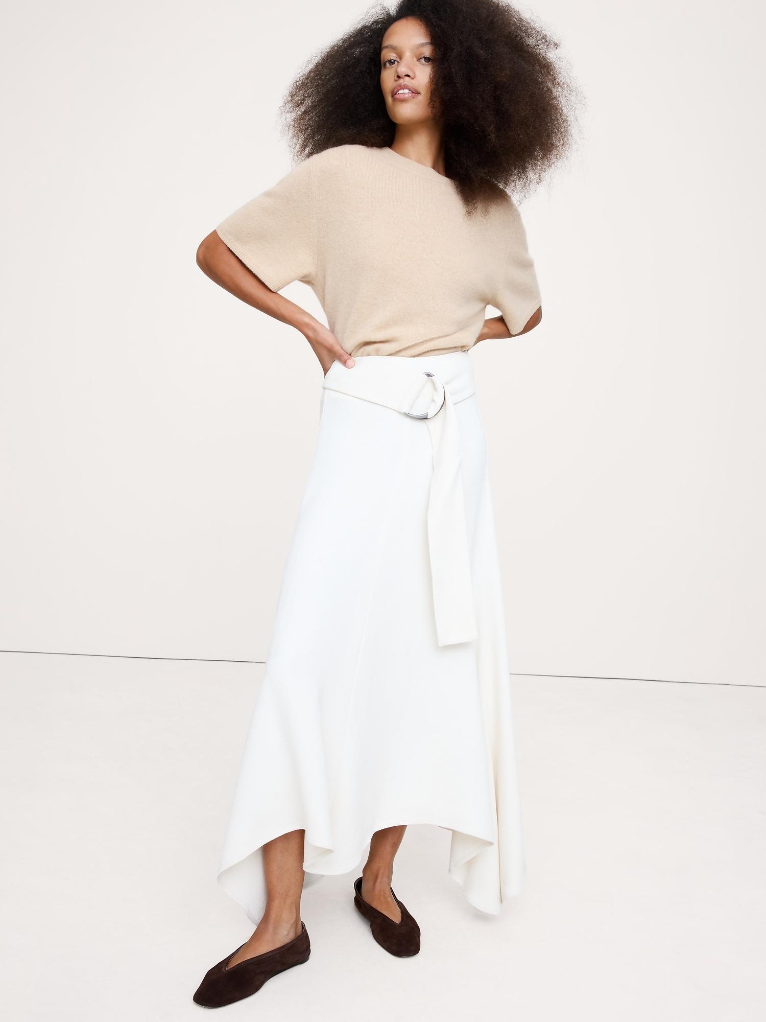 pebbled crepe maxi skirt