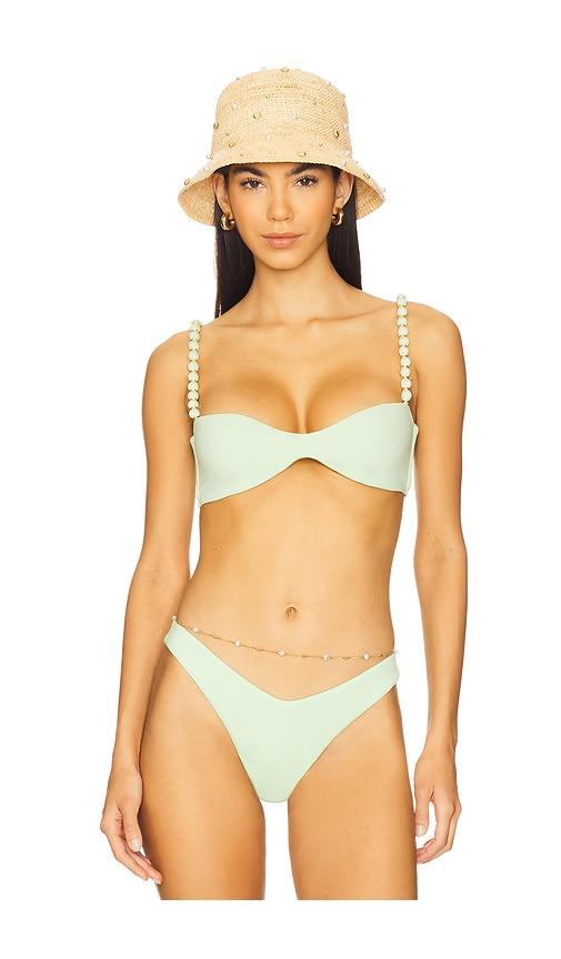 peixoto asher bikini top in green.