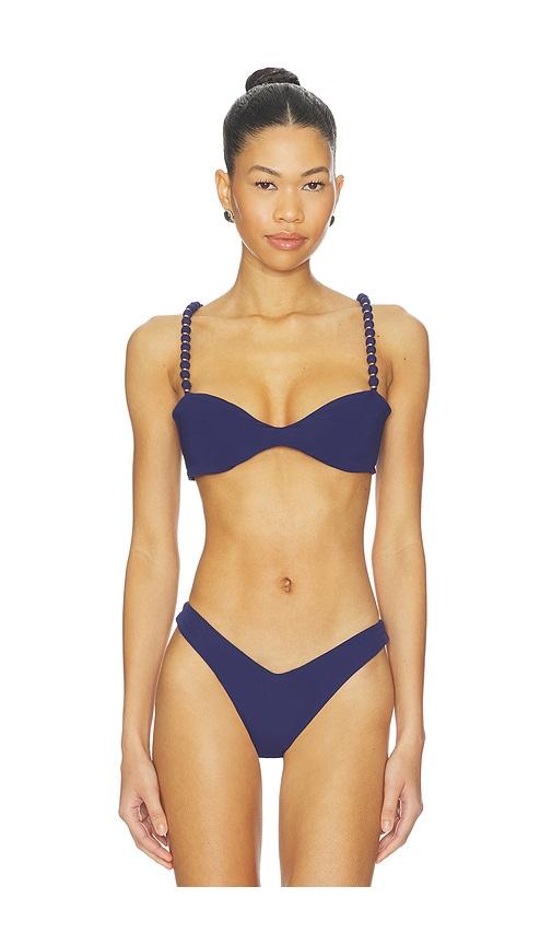 peixoto asher bikini top in navy.