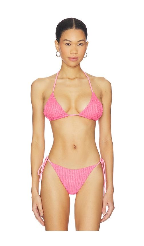 peixoto benji bikini top in pink.