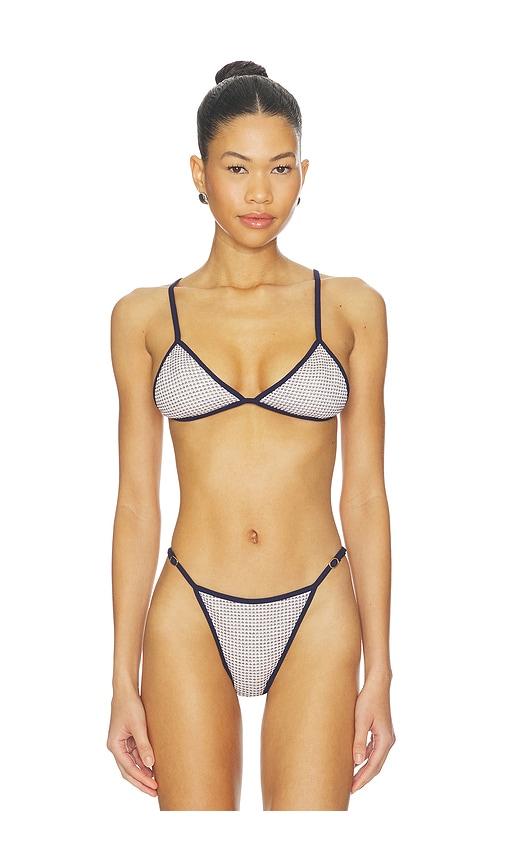 peixoto bomba bikini top in navy.