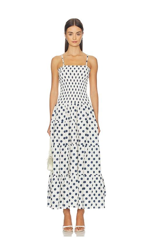 peixoto clementine maxi dress in white,navy.