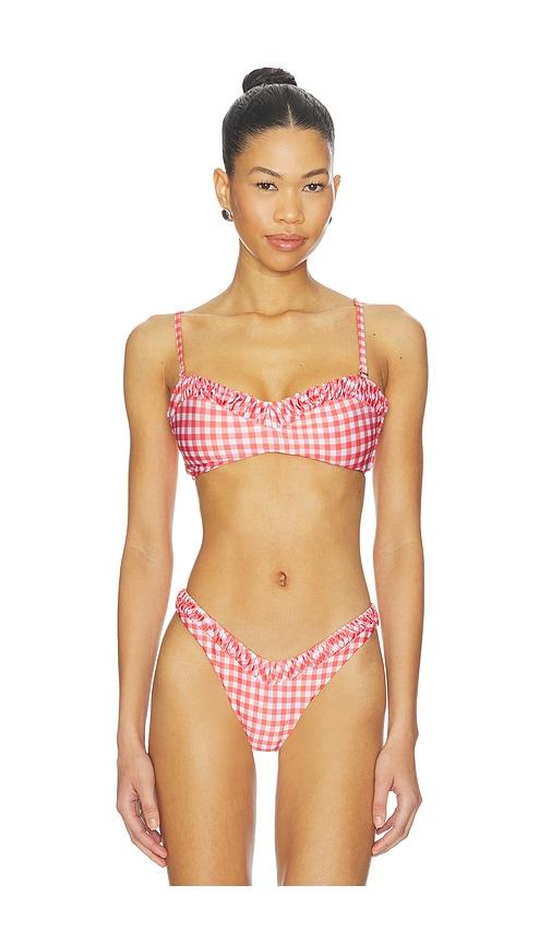peixoto emmy bikini top in red.