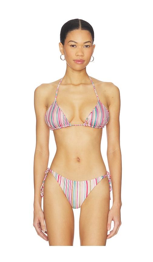 peixoto fifi bikini top in fuchsia,tan.