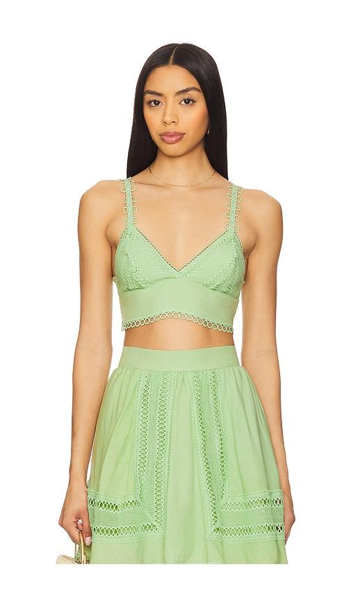peixoto jasmine crop top in green.