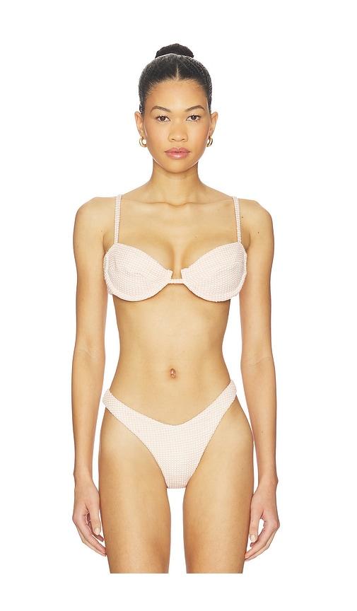peixoto lara bikini top in blush.