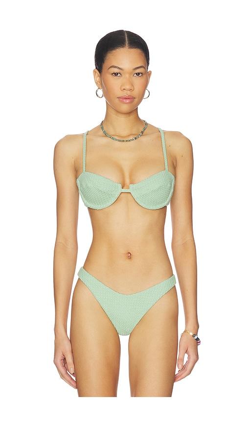 peixoto lara bikini top in mint.
