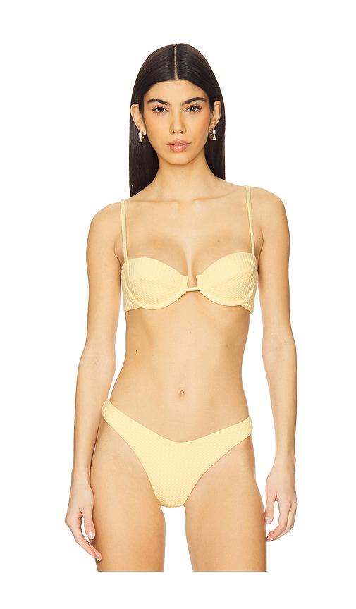 peixoto lara bikini top in yellow.