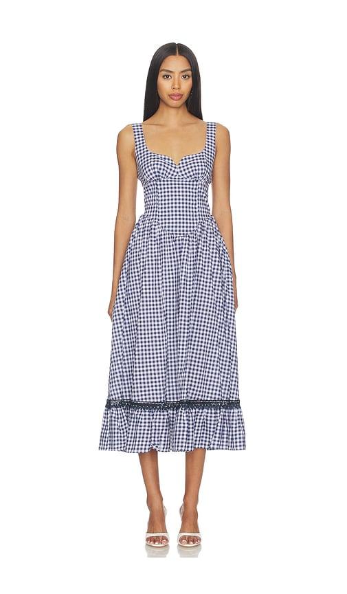 peixoto liam midi dress in navy.