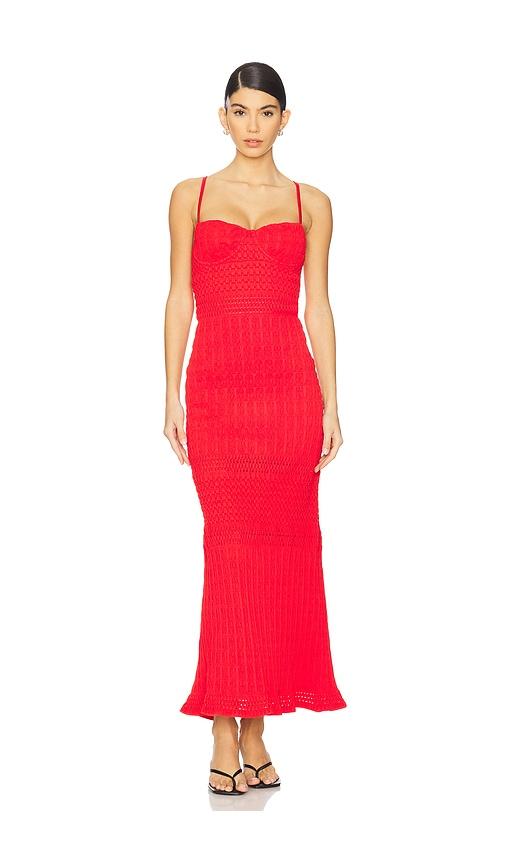 peixoto mara maxi dress in red.