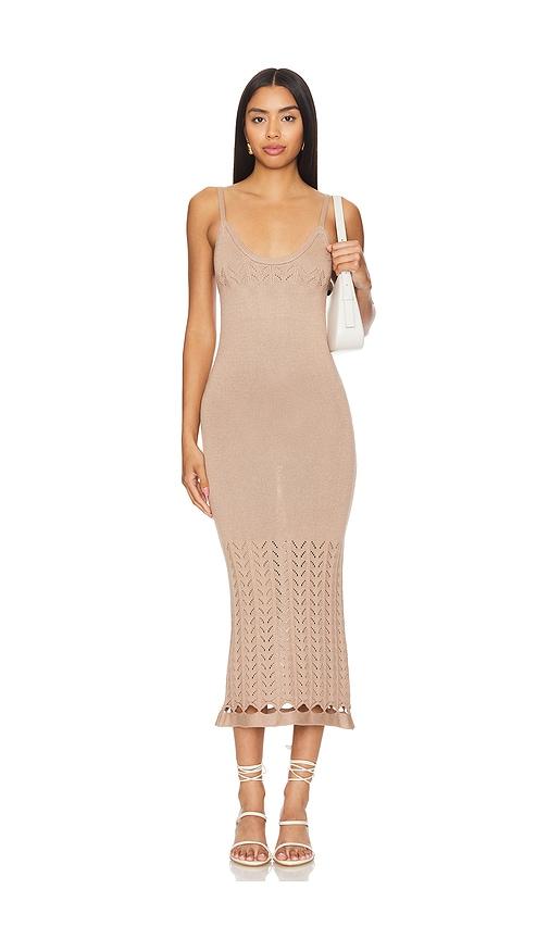 peixoto nora knit dress in tan.
