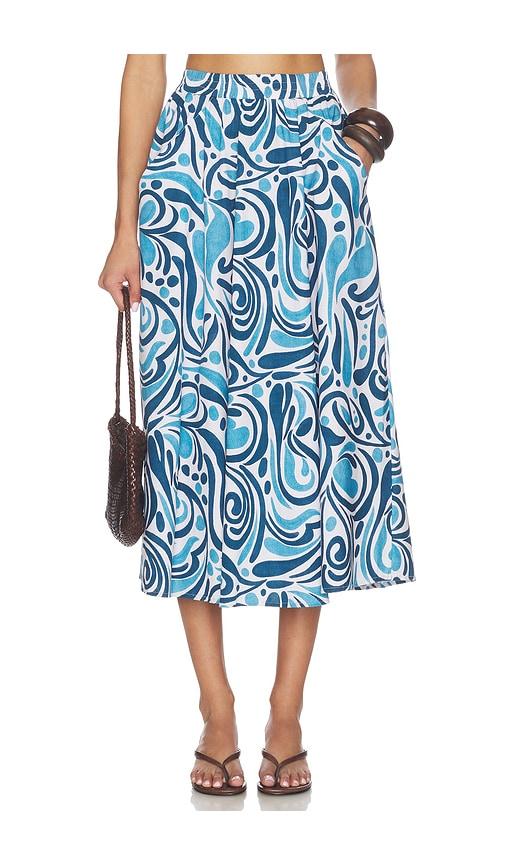 peixoto paula midi skirt in blue.