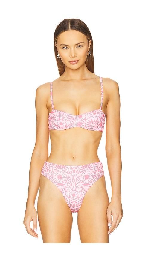 peixoto portia bikini top in pink.