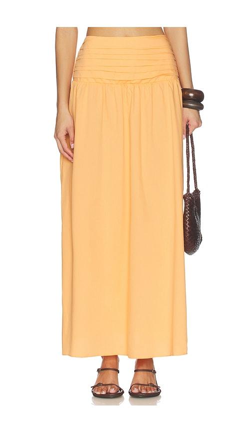peixoto rowan maxi skirt in orange.