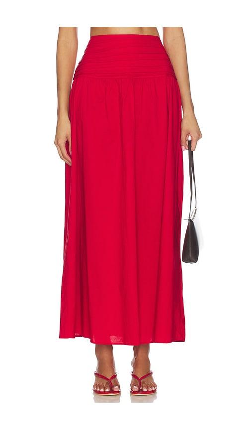peixoto rowan maxi skirt in red.