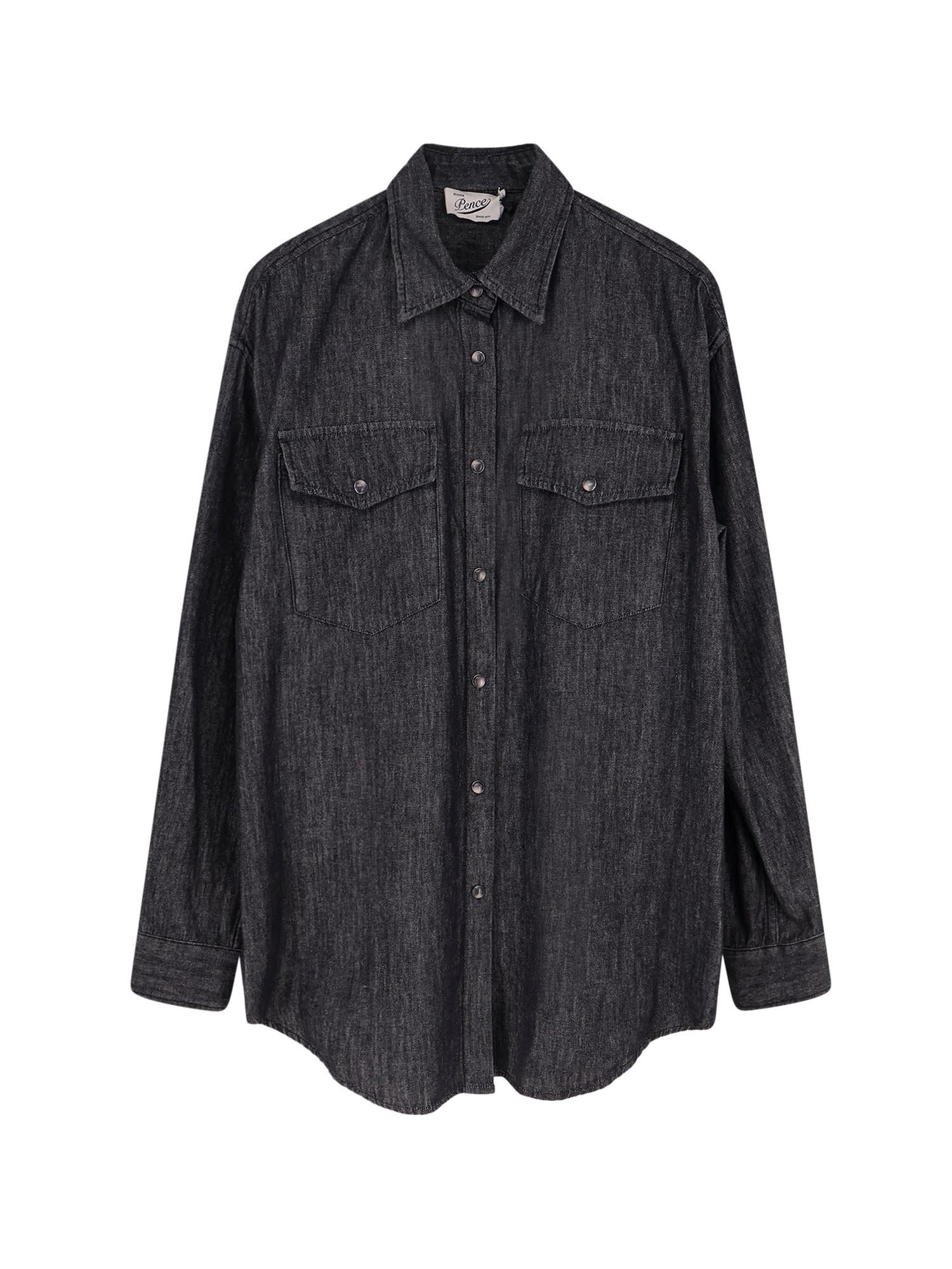 pence black denim shirt