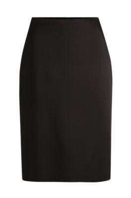 pencil skirt in lustrous fabric- black women's business skirts