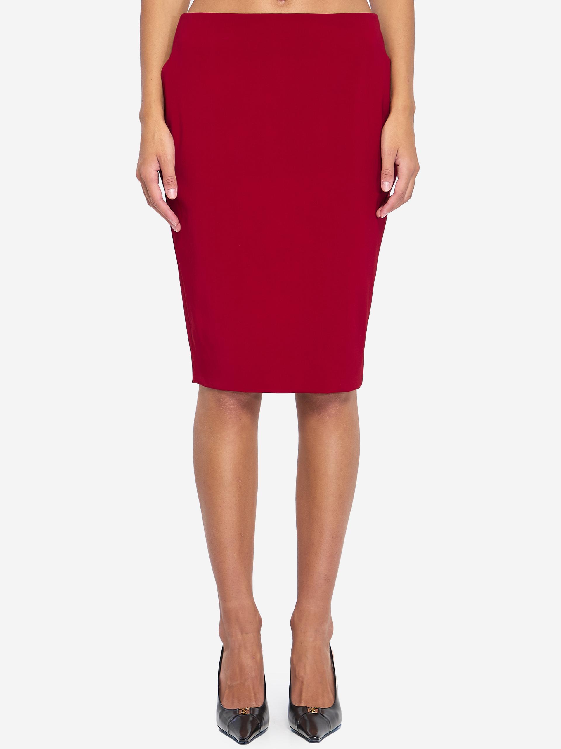 pencil skirt in red