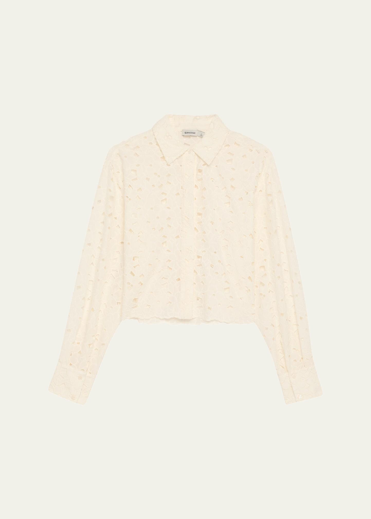 penelope embroidered long-sleeve shirt