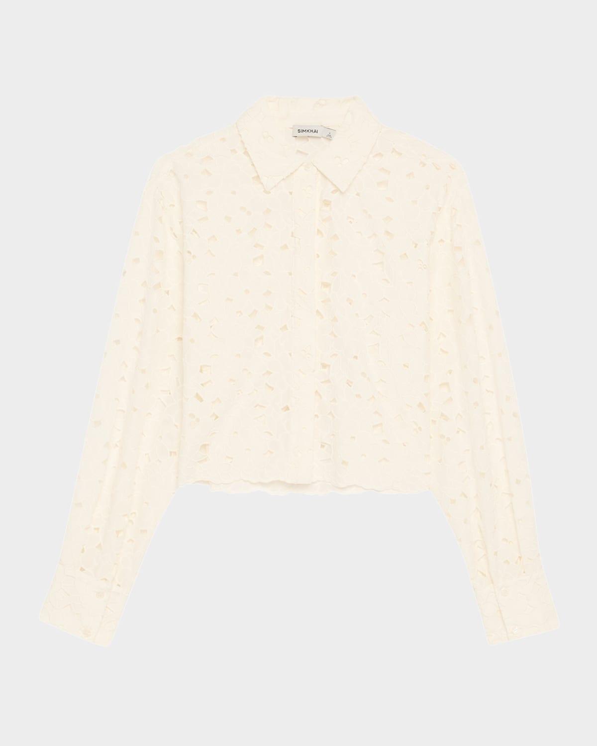 penelope embroidered long-sleeve shirt