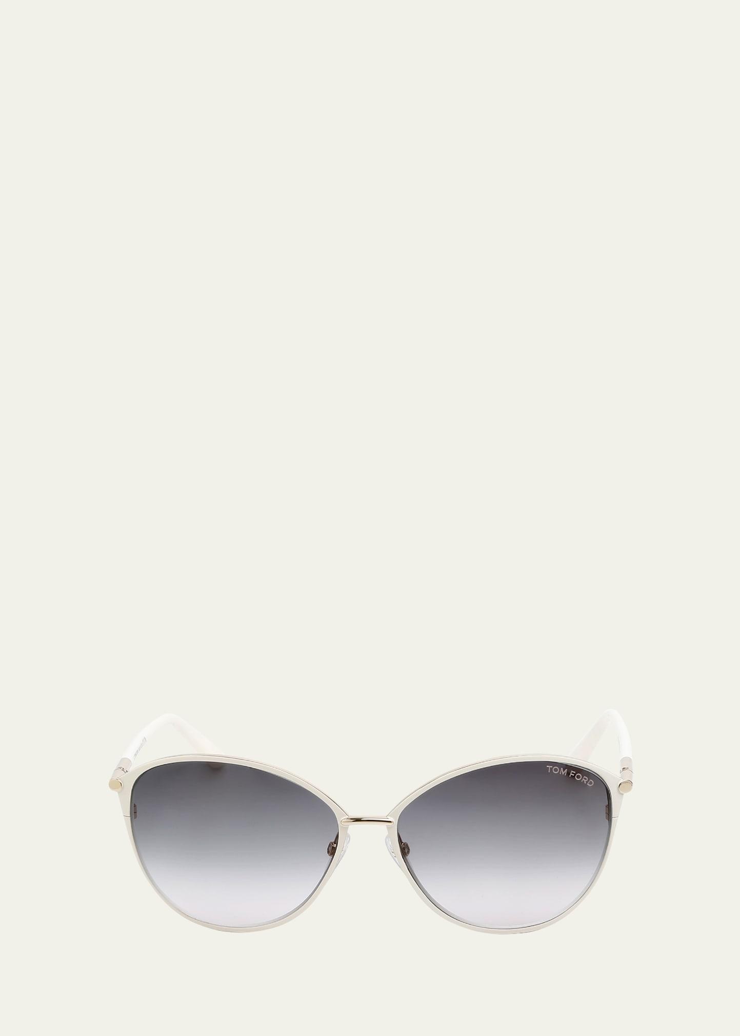 penelope gradient acetate & metal round sunglasses