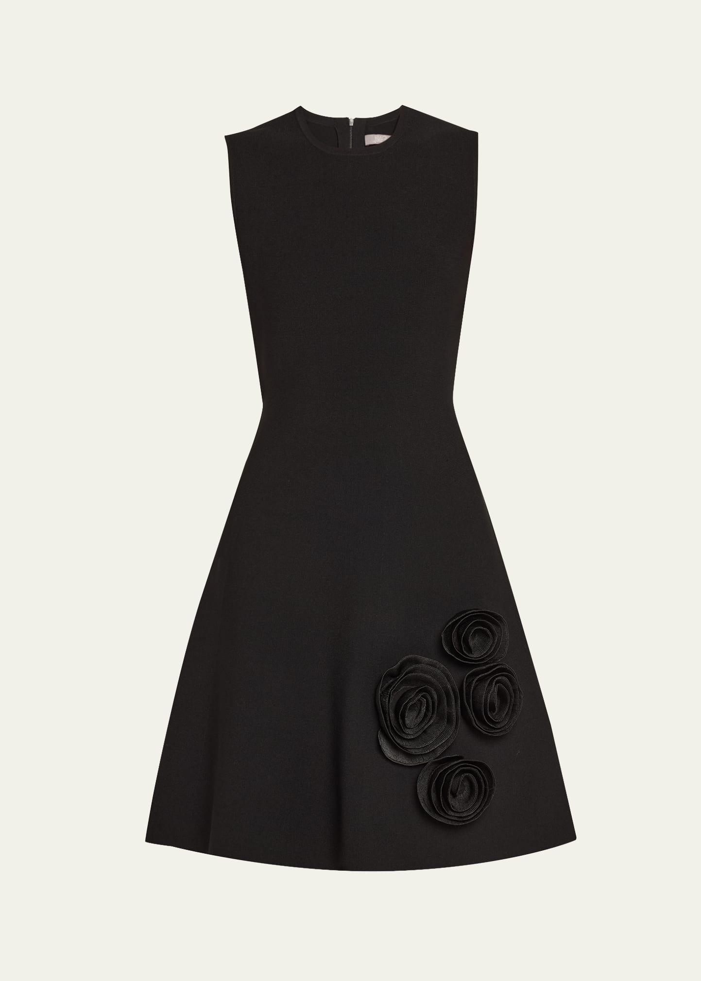 penelope rose applique knit sleeveless dress