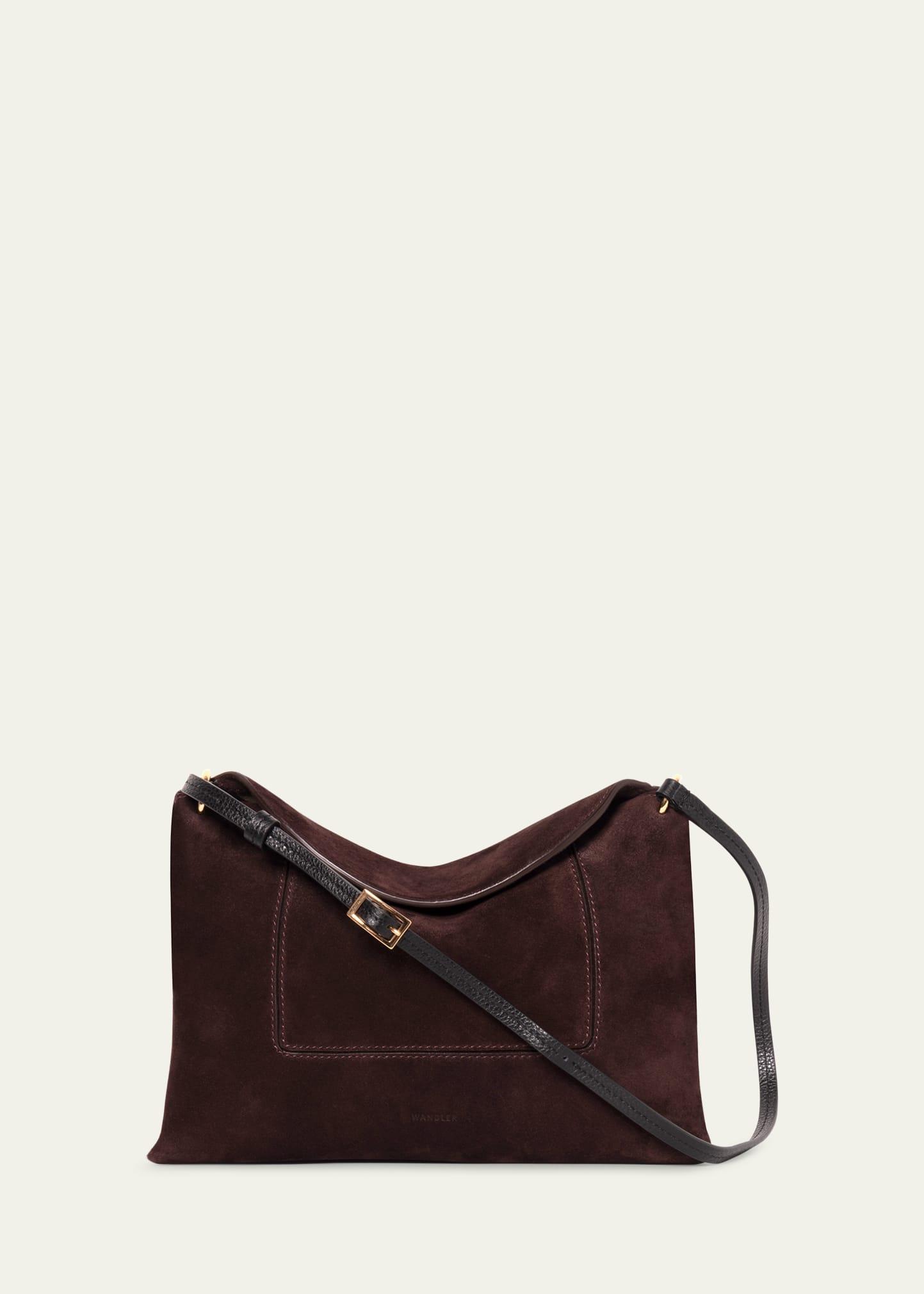 penelope slouch calfskin suede shoulder bag