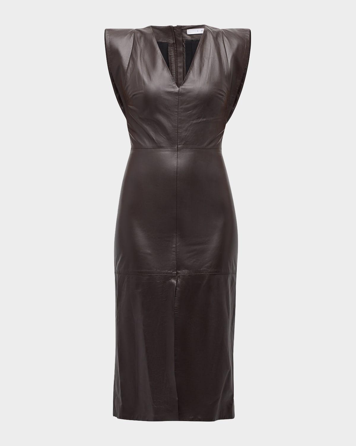 peneloppe leather midi dress