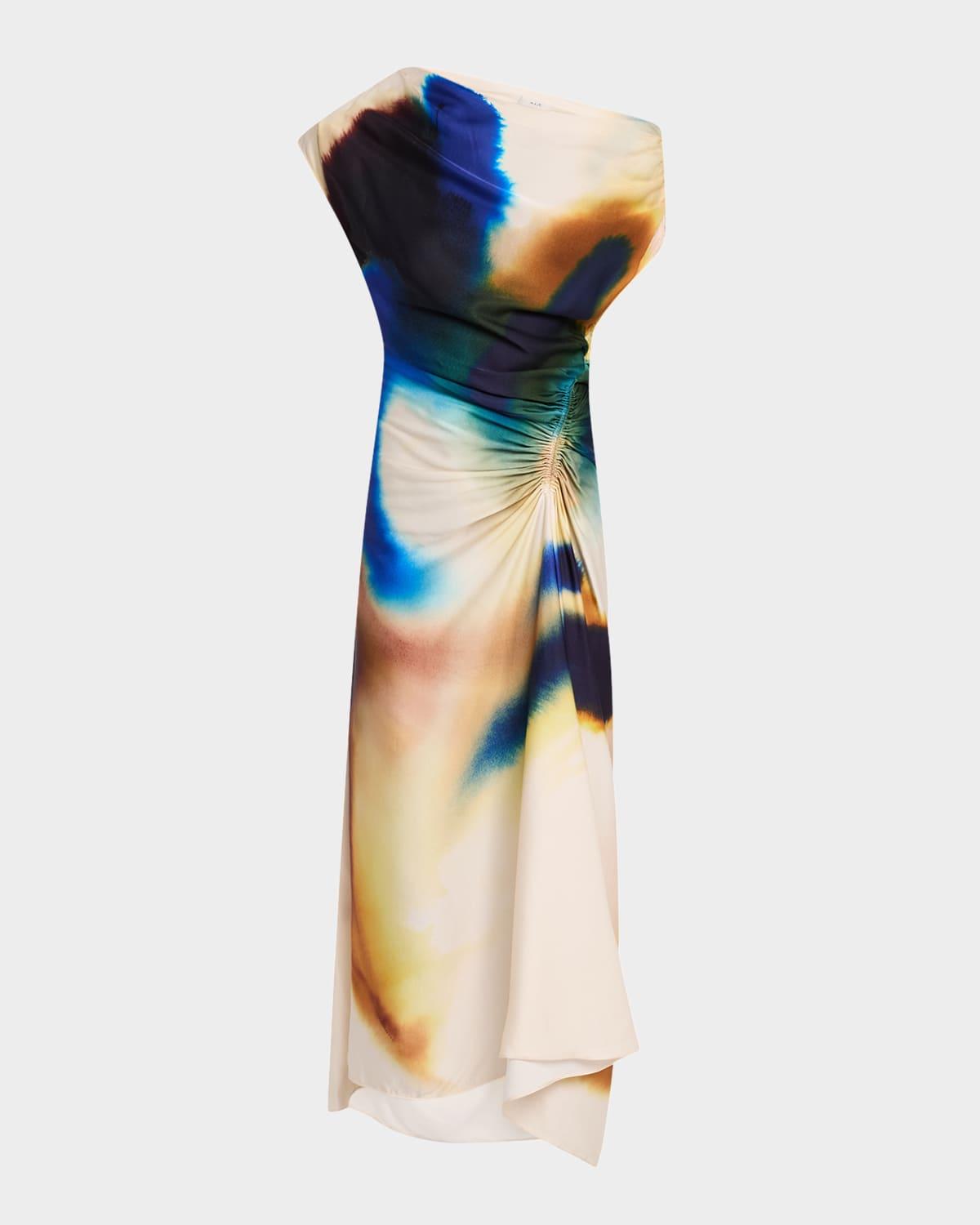 penny draped satin maxi dress
