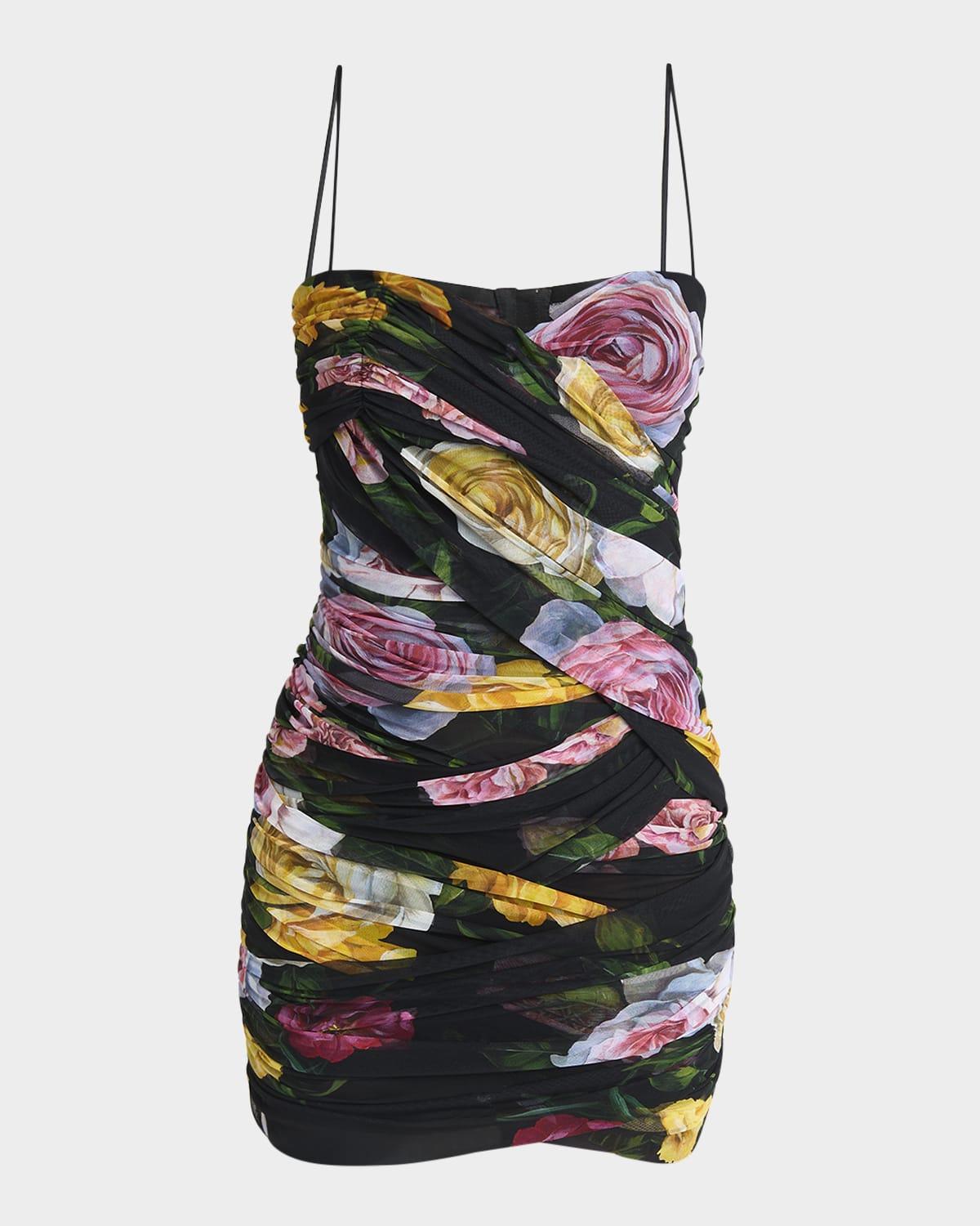 peonie rose draped tulle mini dress