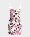 peony-print bustier mini dress