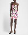 peony-print bustier mini dress