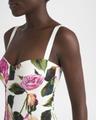 peony-print bustier mini dress