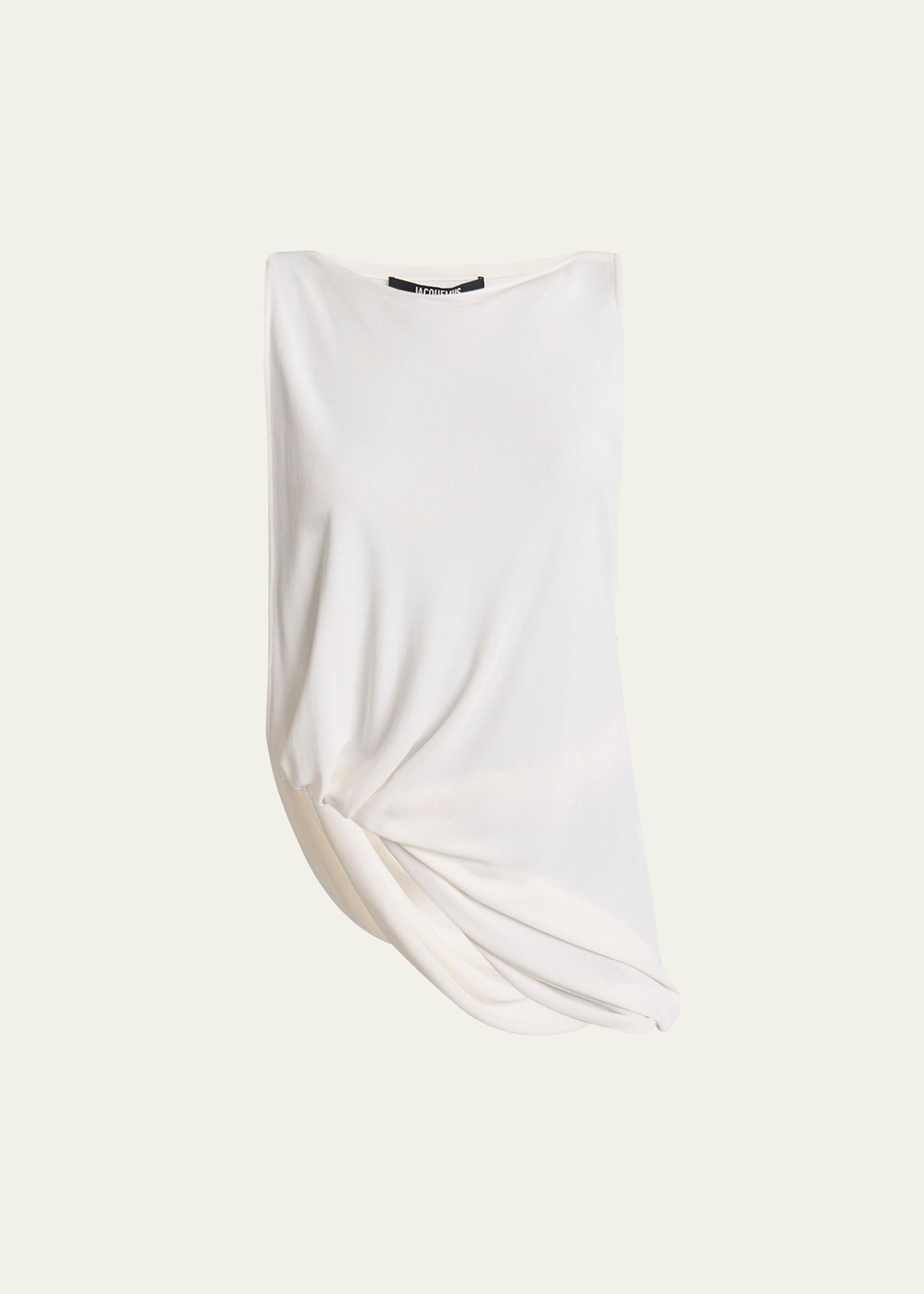 peplo cutout asymmetric tank top