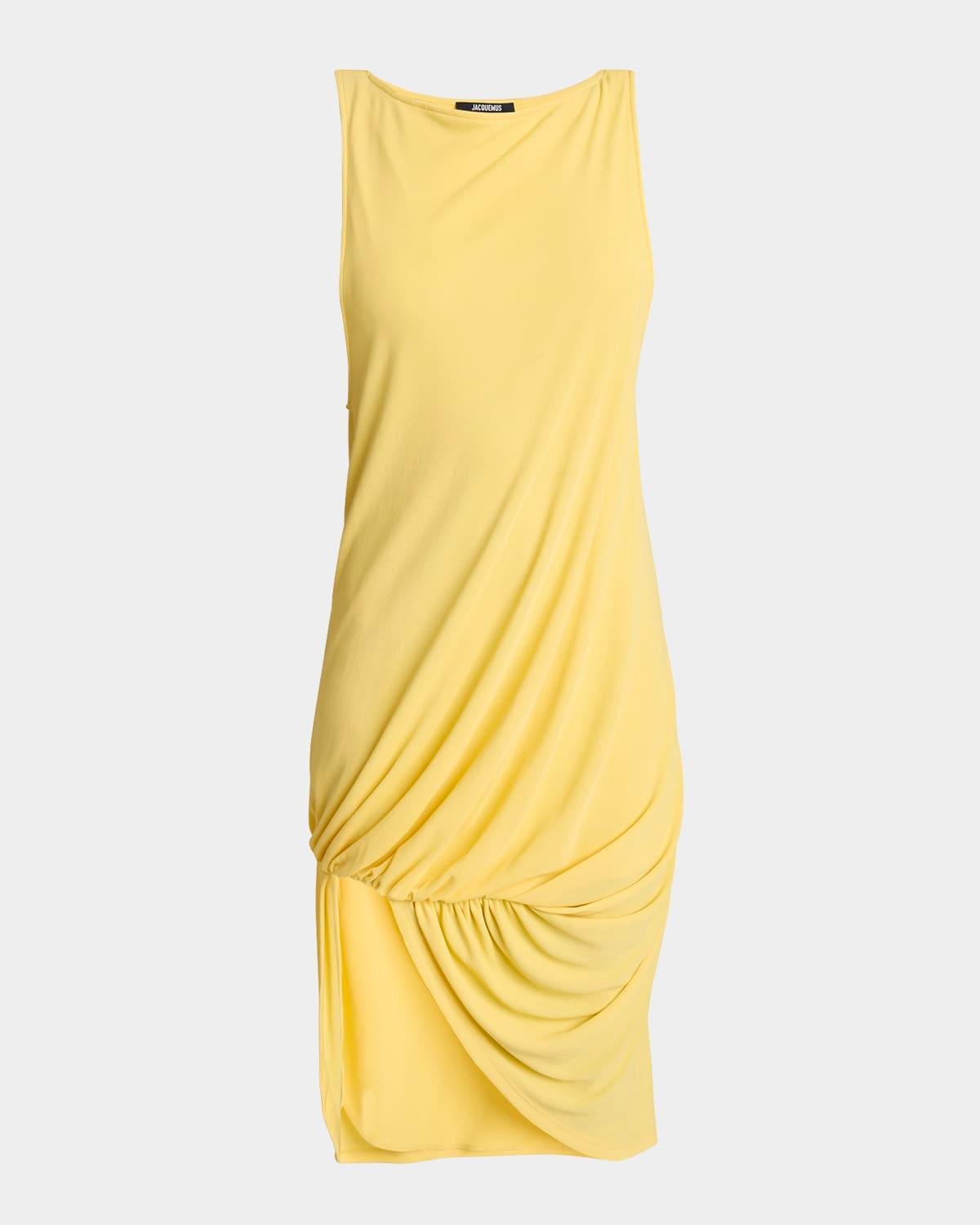 peplo sleeveless draped high-low dress