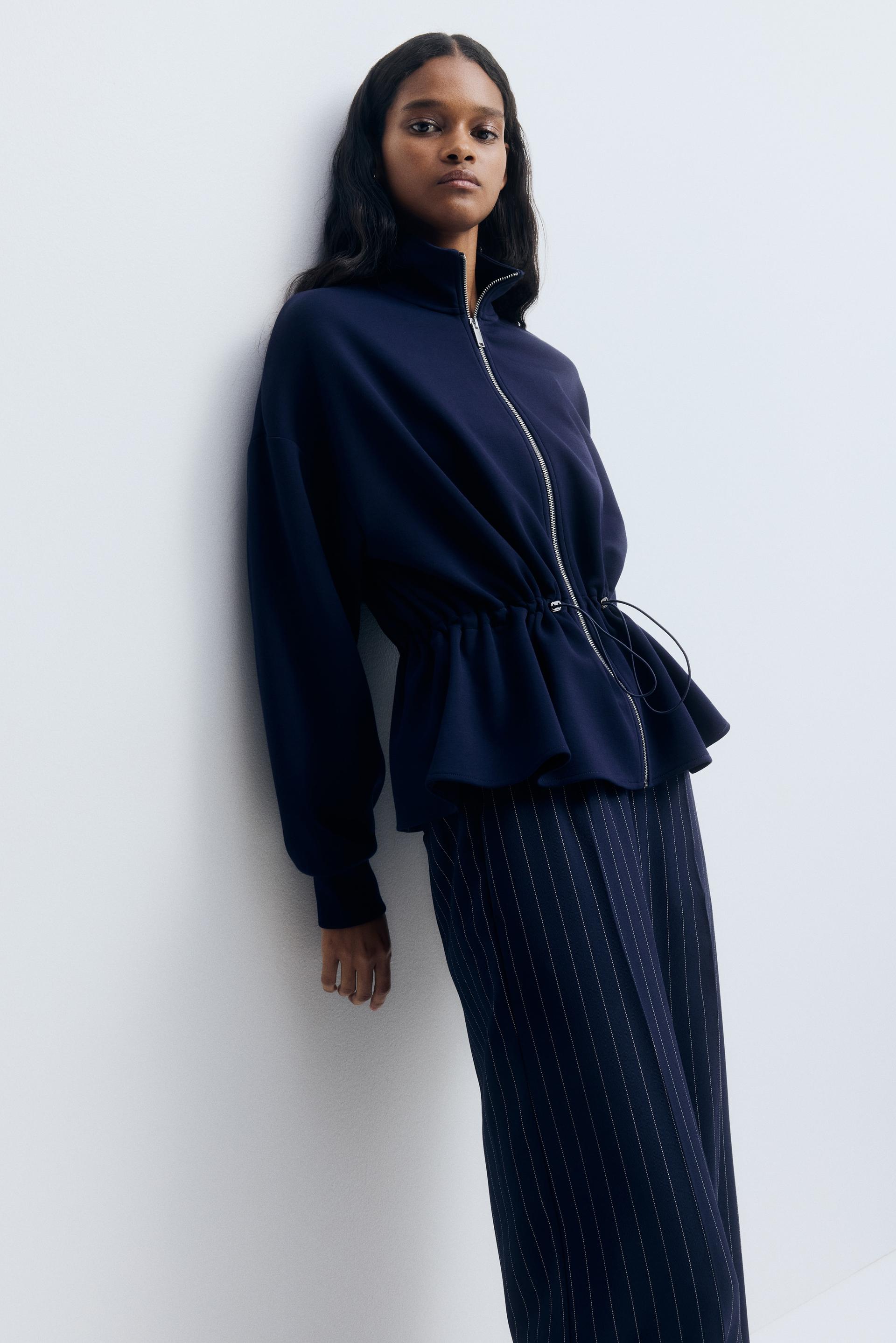 peplum sweatshirt jacket