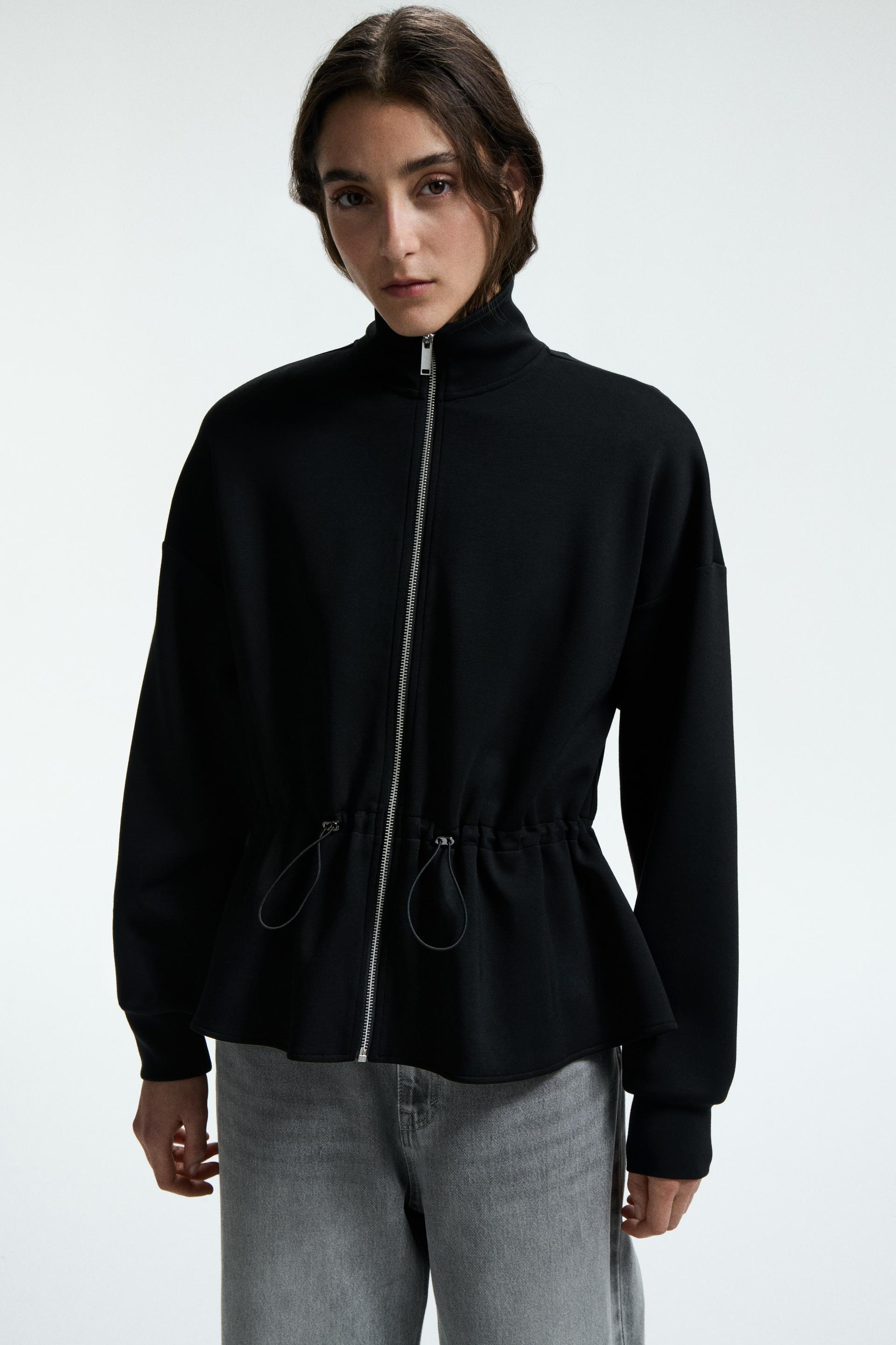 peplum sweatshirt jacket