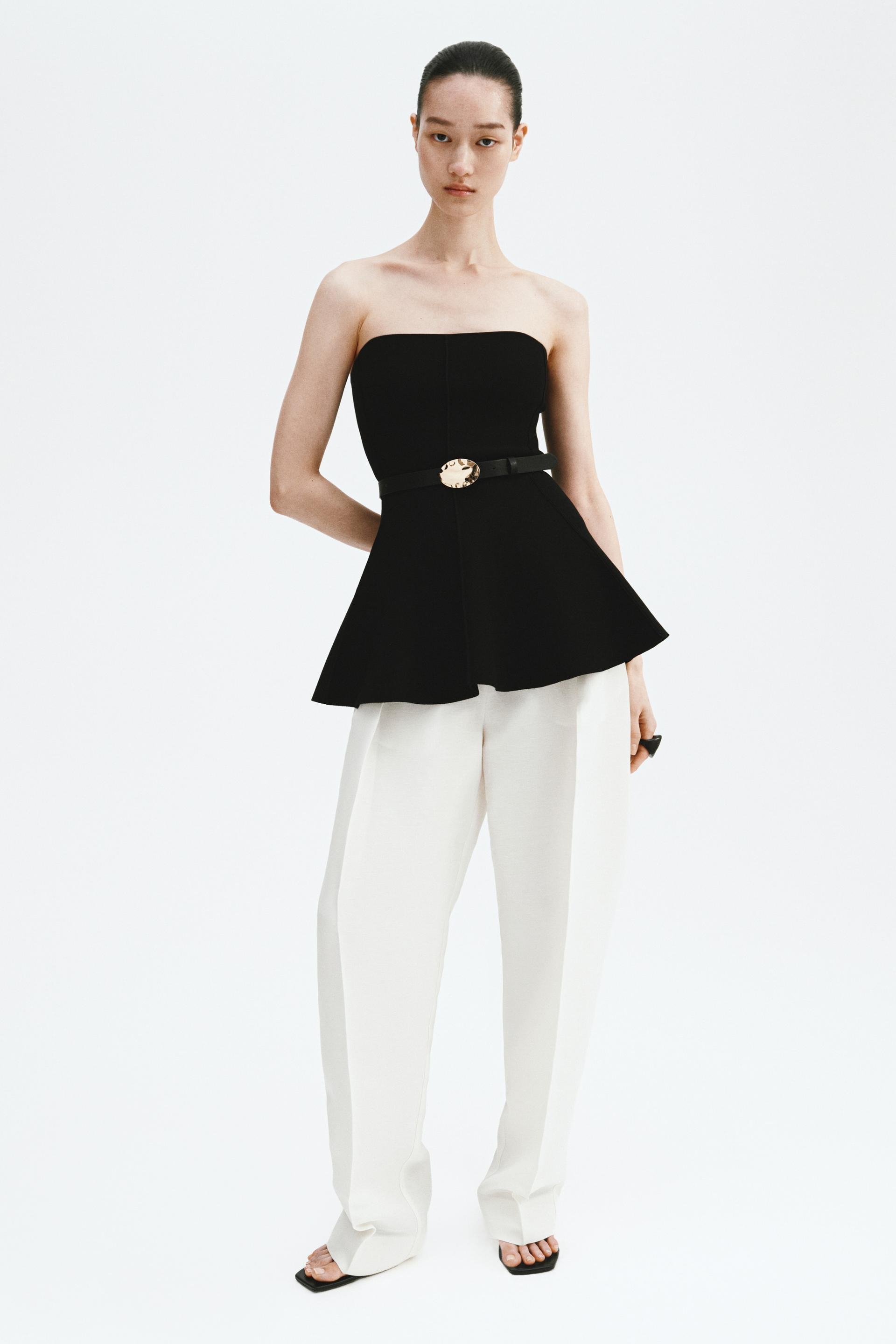 peplum tube top