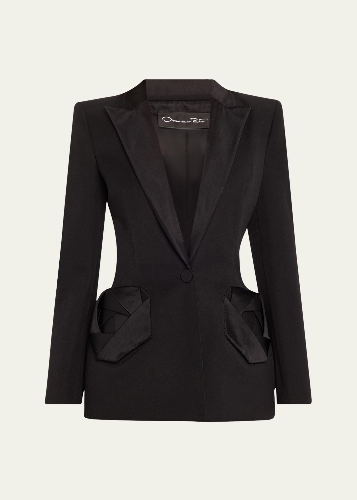 peplum waist grain de poudre jacket