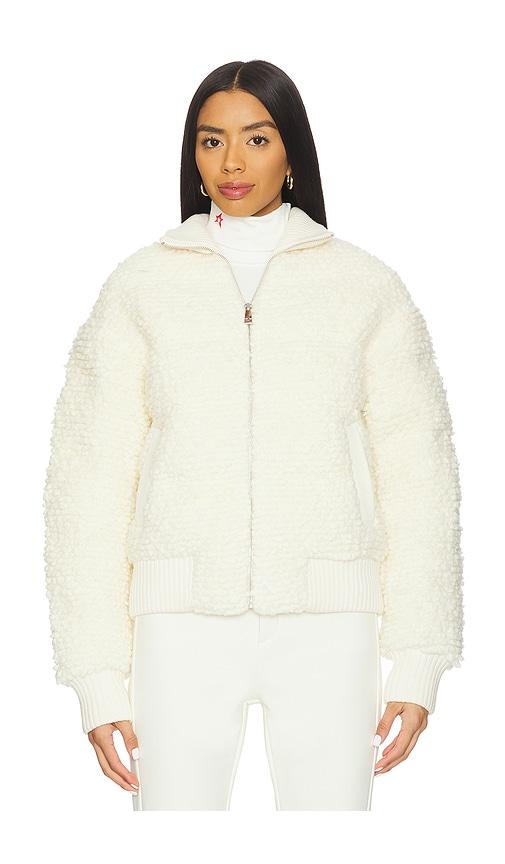 perfect moment apres padded bomber in cream.